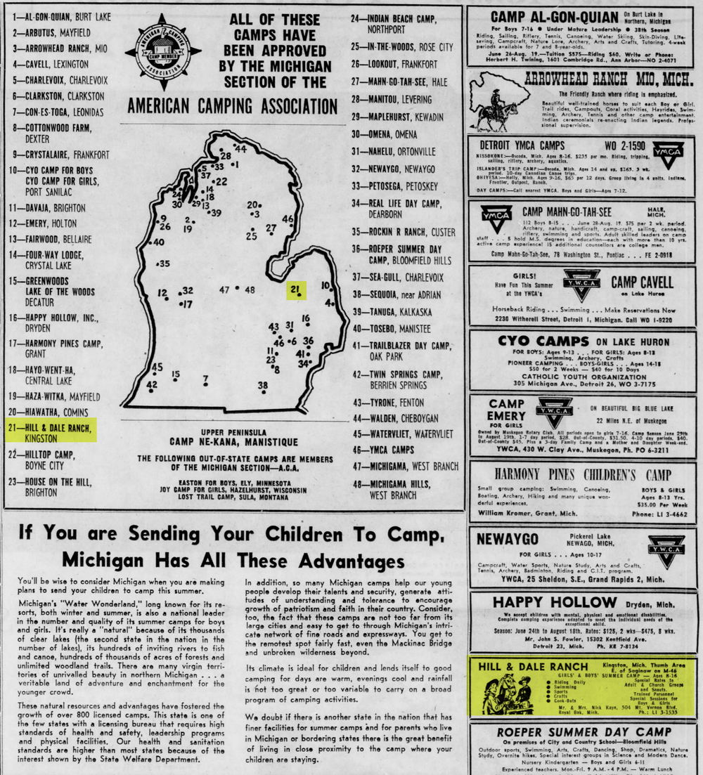 Hill and Dale Ranch - Fri Mar 23 1962 Ad
